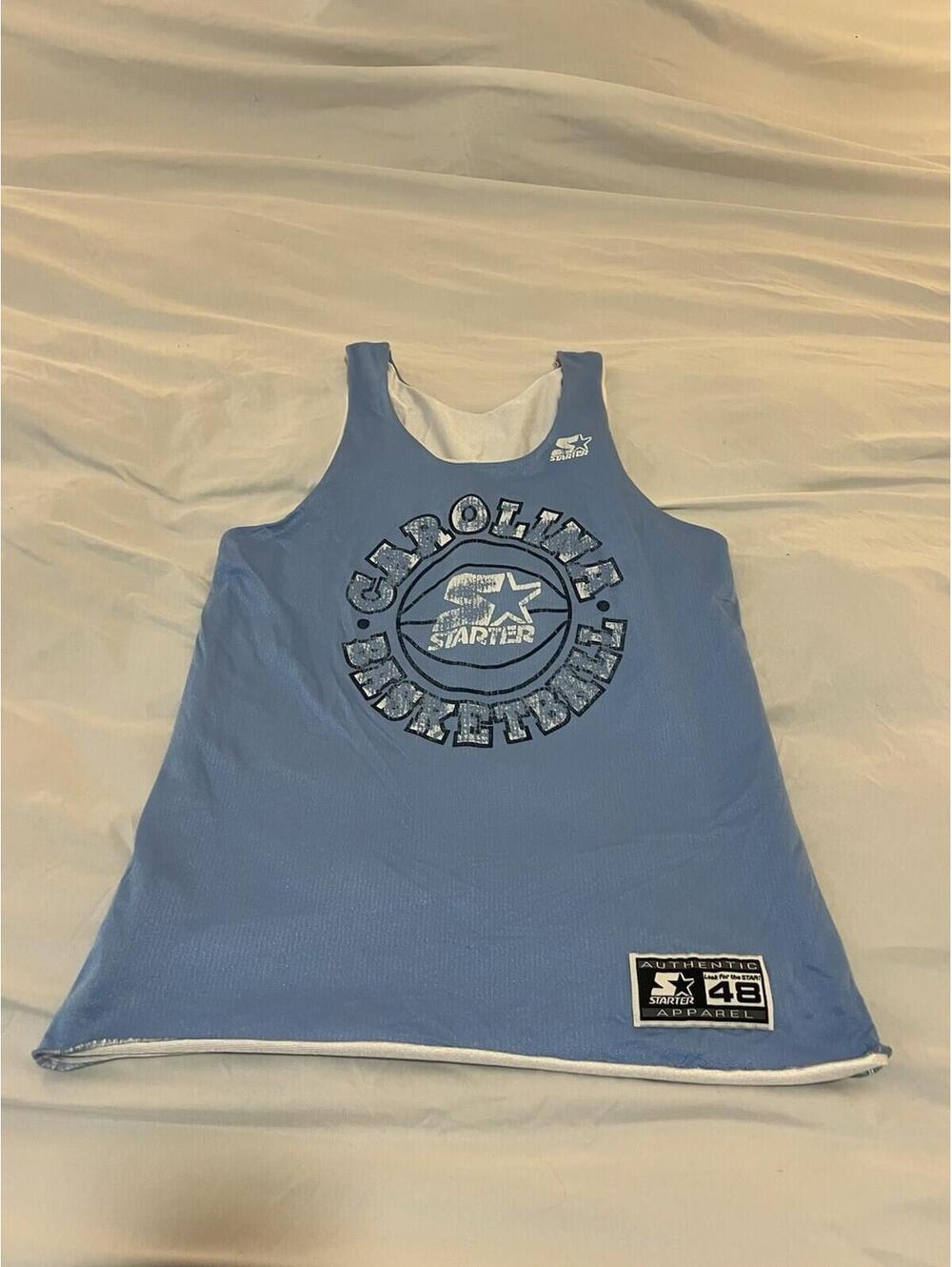 Vintage Starter Carolina Tarheels UNC Basketball Reversible Jersey Size 48 197